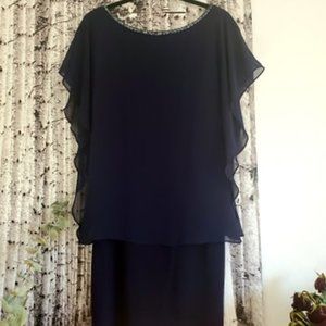 🆕️ NWOT Laundry By S Capelet Dress w/Rhinestones